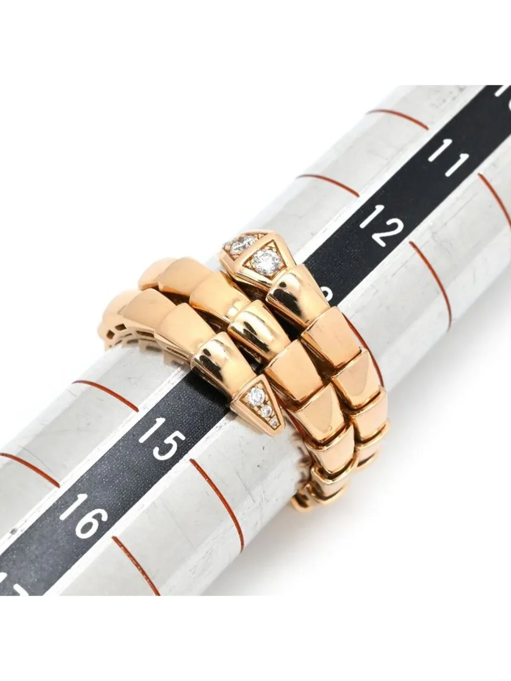 Bvlgari Ring Serpenti Vipa Double Coil Pink Gold L Diamond 18k